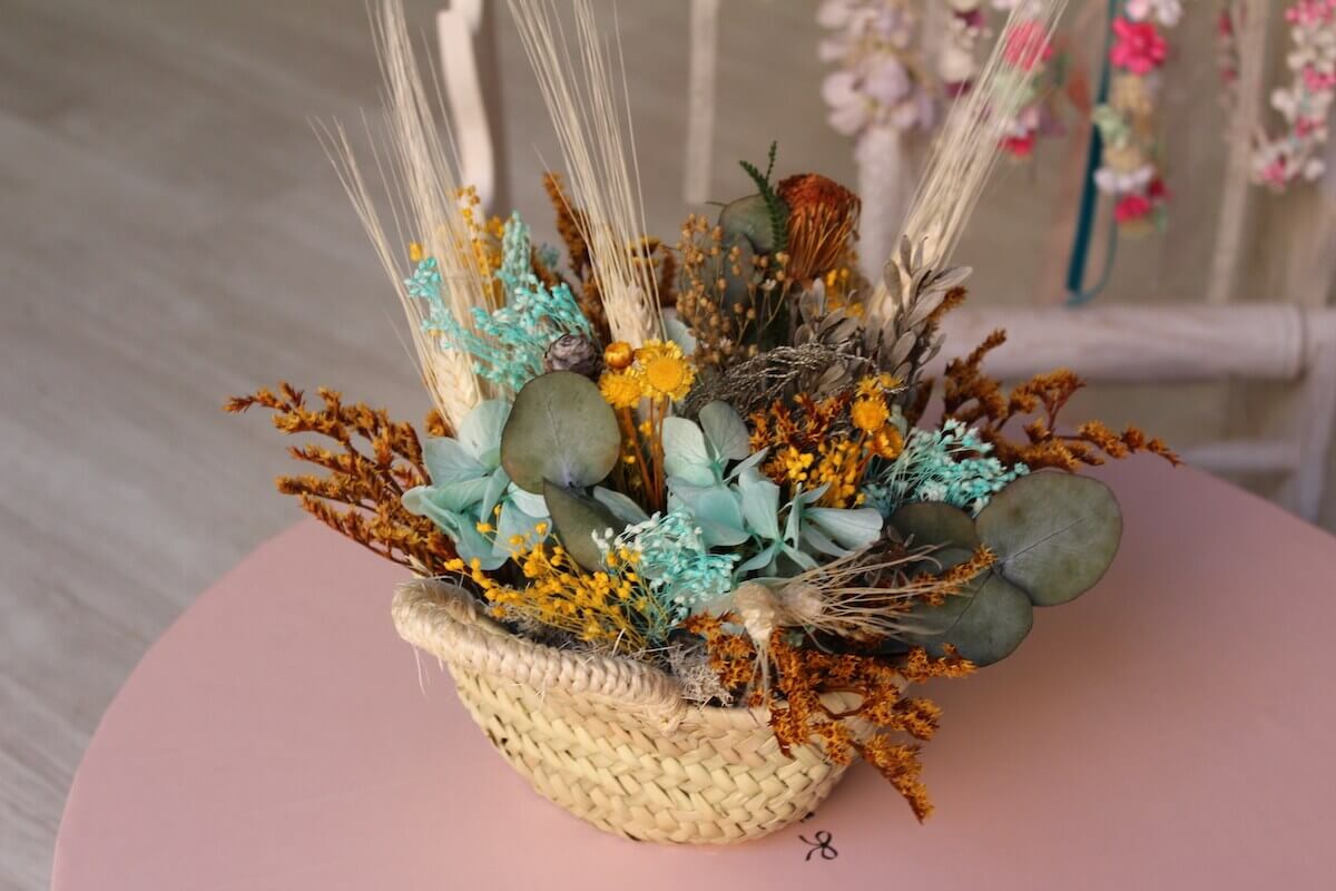 Artesanías florales de flores secas naturales para la fiesta de